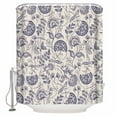 thumbnail image 1 of Farmhouse Purple Floral Shower Curtain, 72" x 72", Linen Boho Flower Rustic Country Waterproof Bathroom Curtain Washable Shower Curtain Set with 12 Hooks, 1 of 6