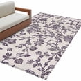 thumbnail image 1 of Farmhouse Purple Large Area Rugs for Bedroom Living Room, Soft Non Slip Carpet Bedside Rug, Vintage Flower Leaf Botanical Plant Rectangular Floor Cover Kitchen Accent Rug 2.7'x5' for Office, 1 of 9