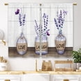 thumbnail image 1 of Farmhouse Purple Lavender Kitchen Curtains Bottle Rustic Country Flower Small Short Cafe Window Curtains Floral Plank Rod Pocket Bathroom Window Drapes Treatment Tier Curtains (27.5x36 Inch), 1 of 6