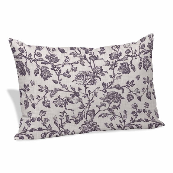 Farmhouse Purple Pillow Covers 24"x36", Vintage Flower Leaf Botanical Plant Soft Brushed Microfiber Breathable Throw Pillow Covers, Pillowcase with Zipper for Couch Sofa Bedroom Living Room