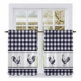 thumbnail image 1 of Farmhouse Purple Plaid Kitchen Curtains 54 Inch Length, Vintage Country Cock Checkered Tiers Curtains for Bathroom Bedroom Cafe, Light Filtering Small Window Treatment Short Drapes 2 Panels 42"Wx54"L, 1 of 8