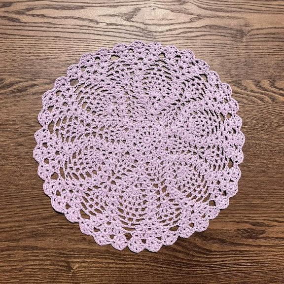 Farmhouse Purple Round Placemats Crochet Tablecloth Doilies for Dressers and End Tables 11inch