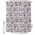thumbnail image 1 of Farmhouse Purple Shower Curtain Set - 72" x 78" Washable Bathtub Curtain with 12 Hooks, Vintage Flower Leaf Botanical Plant Waterproof Fabric Stall Shower Curtains for Bathroom/Bathtub Décor, 1 of 6