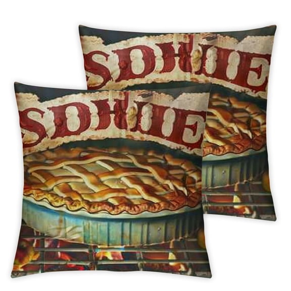 Farmhouse Quotes Decorative Pillow Covers Farm Fresh Daily Oven Baked Pies Apple Cherry Peach Blueberry Throw Pillow Case Cushion Cover Rustic Wood Grain