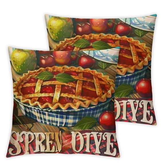 Farmhouse Quotes Decorative Pillow Covers Farm Fresh Daily Oven Baked Pies Apple Cherry Peach Blueberry Throw Pillow Case Cushion Cover Rustic Wood Grain