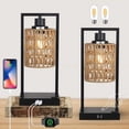 thumbnail image 1 of Farmhouse Rattan Table Lamps Set of 2, 1 of 5