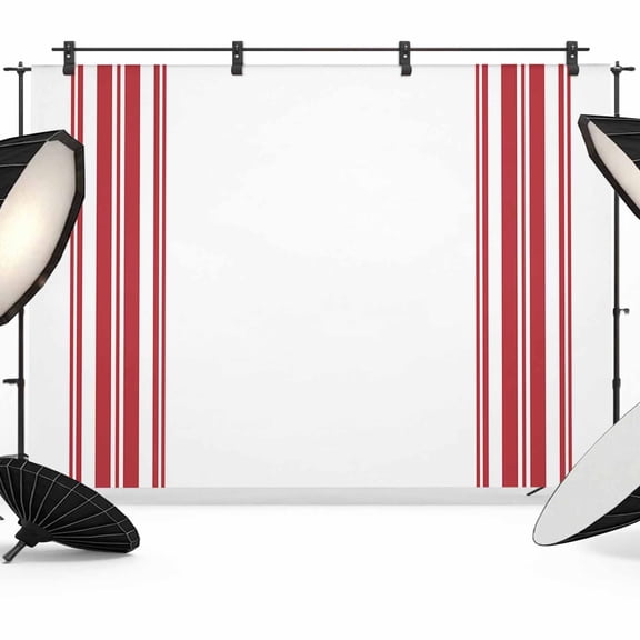 Farmhouse Red Backdrop for Photography, Stripes Decoration Photo Backdrop Portrait Background Party Banner Photo Backgrounds for Studio Booth Props, 7x5ft