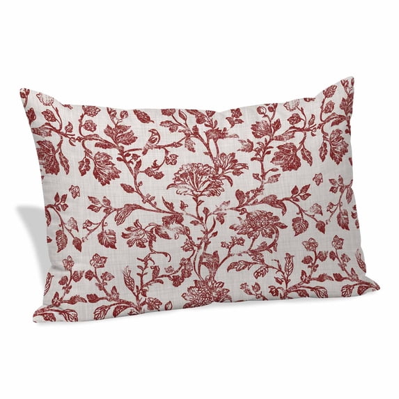 Farmhouse Red Pillow Covers King, Vintage Flower Leaf Botanical Plant Soft Brushed Microfiber Breathable Throw Pillow Covers, Pillowcase with Zipper for Couch Sofa Bedroom Living Room 20"x36"