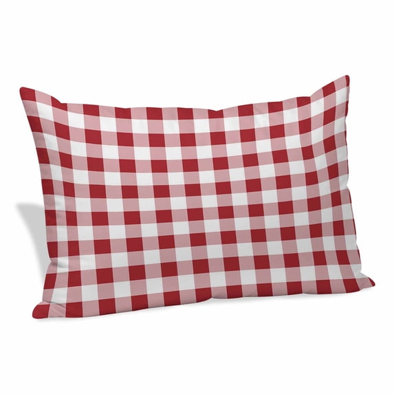Farmhouse Red Plaid Pillow Covers Queen, Rustic Red White Checkered Soft Brushed Microfiber Breathable Throw Pillow Covers, Pillowcase with Zipper for Couch Sofa Bedroom Living Room 20"x30"
