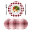 Navy Blue Check Round 13 Inch Placemats Set of 6, Farmhouse Buffalo ...