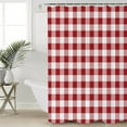 thumbnail image 1 of Farmhouse Red Plaid Waterproof Fabric Shower Curtain, Rustic Red White Checkered Shower Curtain for Bathroom Curtains Bathtubs Hotel Washable Shower Curtains with 12 Hooks Standard 72x72, 1 of 6