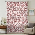 thumbnail image 1 of Farmhouse Red Sheer Curtains 63 Inches Long, Vintage Flower Leaf Botanical Plant Light Filering Curtains, Breathable Simi Curtain Privacy Drapes for Living Room Bedroom Lightweight Window Treatment, 1 of 9