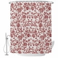 thumbnail image 1 of Farmhouse Red Shower Curtain Set - 48" x 72" Washable Bathtub Curtain with 12 Hooks, Vintage Flower Leaf Botanical Plant Waterproof Fabric Stall Shower Curtains for Bathroom/Bathtub Décor, 1 of 6