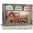 thumbnail image 1 of Farmhouse Red Truck Wall Art Rustic Old Barn Wall Decor Country Window Style Vintage Grateful Thankful Blessed Pictures Canvas Prints Framed Artwork for Living Room Bedroom Bathroom Kitchen 16"x12", 1 of 6