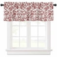 thumbnail image 1 of Farmhouse Red Valances for Windows Farmhouse Kitchen Curtains Valances Rod Pocket Valance Curtains for Kitchen Windows Vintage Flower Leaf Botanical Plant Window Valances for Bathroom Bedroom 42"x12", 1 of 6