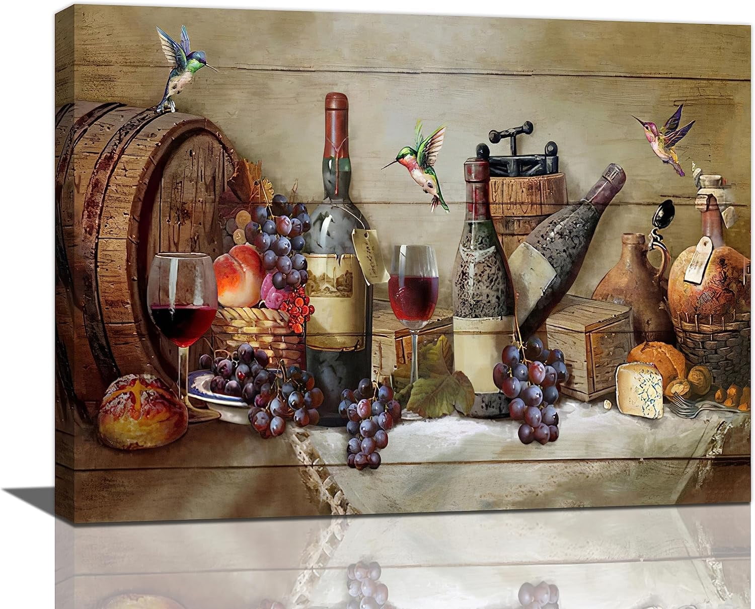 Farmhouse Red Wine Cups Kitchen Wall Art Fruit Goblet Pictures Wall ...