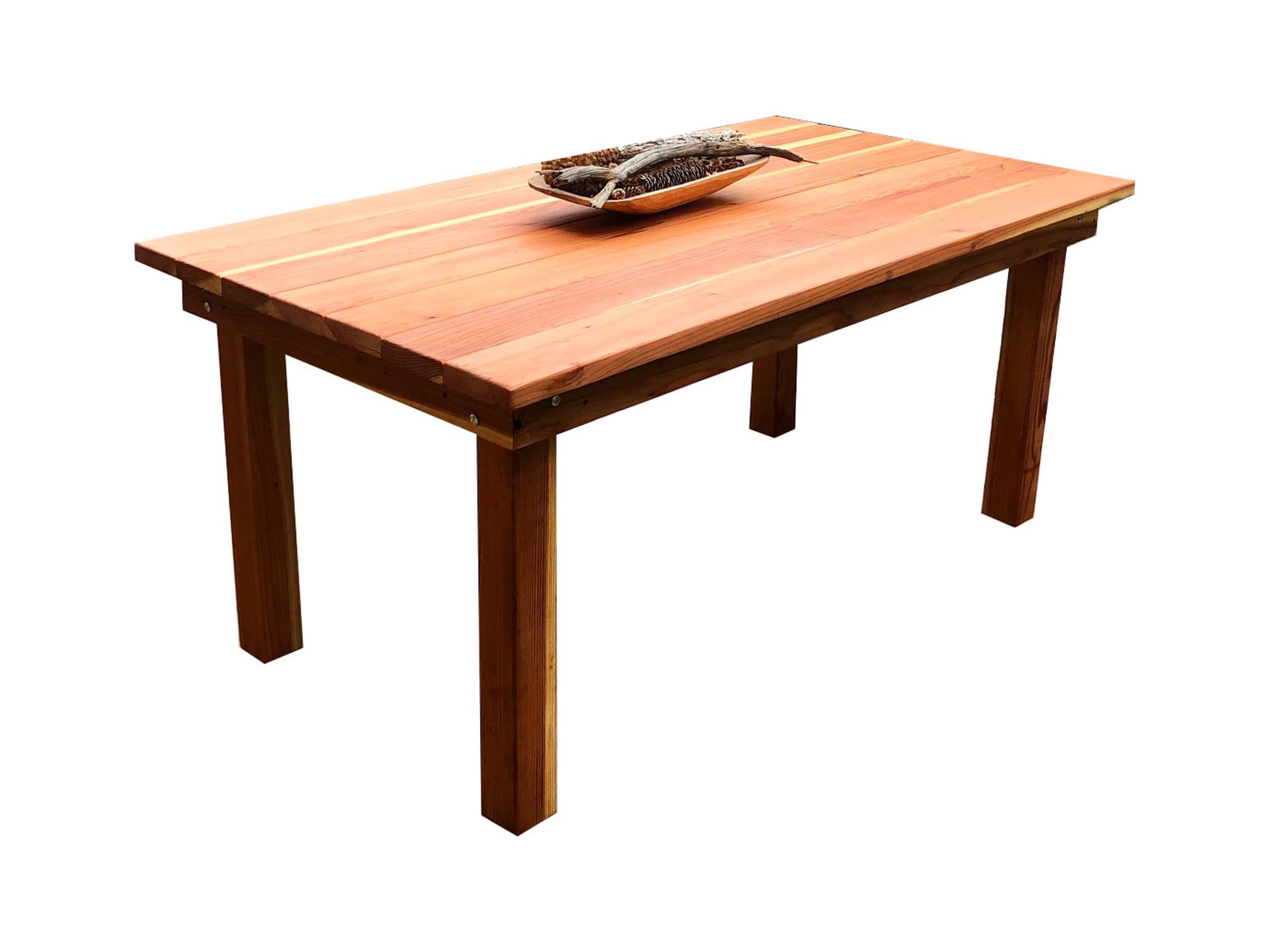 Farmhouse Redwood Outdoor Dining Table, X X 60