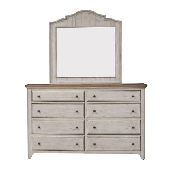 Farmhouse Reimagined White Dresser & Mirror