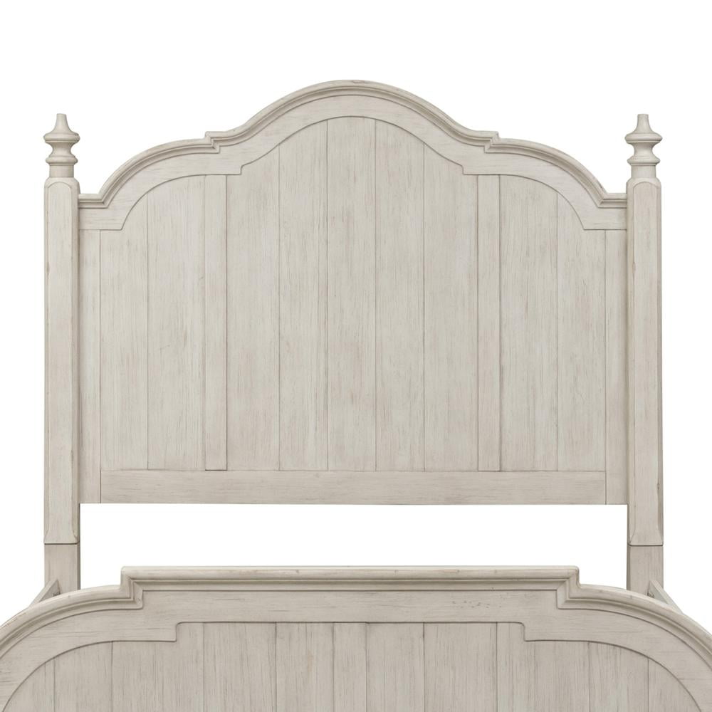 Farmhouse White King Wood Poster Headboard with Storage