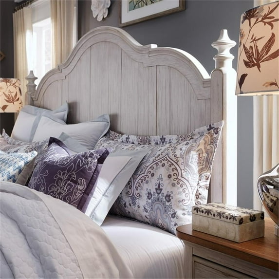 Farmhouse Reimagined White Queen Wood Poster Headboard