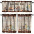 thumbnail image 1 of Farmhouse Retro Barn Berry Star Kitchen Valances Curtains Set,Vintage Wooden Autumn Pumpkin Floral Kitchen Valance Rod Pocket Short Drapes, 1 of 6