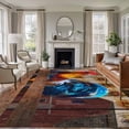 thumbnail image 1 of Farmhouse Rooster Area Rug 8x10 Washable Rug Non Slip Vintage Farm Chicken Sunflower Wooden Large Area Rug Soft Stainresistant Indoor Floor Carpet for Living Room Bedroom Home Office Dining Room, 1 of 8