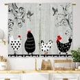 thumbnail image 1 of Farmhouse Rooster Kitchen Curtains Country Retro Animal Leaves Small Short Cafe Window Curtains Bird Farm Rod Pocket Bathroom Window Drapes Treatment Tier Curtains 2 Panels (27.5x39 Inch), 1 of 6
