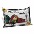 thumbnail image 1 of Farmhouse Rooster Pillow Covers, Linen Long Throw Pillow Case, Rustic Red Barn Windmill Sunflowers Holiday Pillow Protector Decorative Cushion Cover for Living Room/Bedroom 24" x 36", 1 of 8