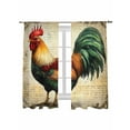 thumbnail image 1 of Farmhouse Rooster Sheer Curtains 2 Panels Set Vintage Rustic Country Chicken Lihgt Filtering Rod Pocket Voile Drape, Semi Sheer Window Curtains for Bedroom Living Room, 52"x63", 1 of 5