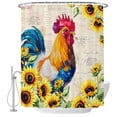 thumbnail image 1 of Farmhouse Rooster Shower Curtain, Waterproof Shower Curtains for Bathroom, Vintage Botanical Sunflower Floral Washable Fabric Bathtub Curtain Set Bath Decor with 12 Hooks Stall 36"x72", 1 of 8