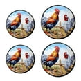 Farmhouse Rooster Sunflowers Wooden Drawing Stove Burner Covers Set,Gas