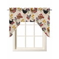 thumbnail image 1 of Farmhouse Rooster Swag Valances for Windows, Small Curtains Drapes, Vintage Watercolor Flowers Beige Kitchen Window Curtains Over Sink Rod Pocket Window Treatment Valance for Bedroom/Bathroom 56"x36", 1 of 5