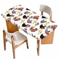 thumbnail image 1 of Farmhouse Rooster Table Cloths for 4 Foot Rectangle Tables, Country Watercolor Flowers Wood Grain Patio Waterproof Elastic Fitted Tablecloths, Washable Rectangular Table Cover for Camping, 1 of 8