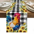 thumbnail image 1 of Farmhouse Rooster Table Runner - 70 Inch Long, Kitchen Dining Table Runner Dresser Scarves, Black Plaid Botanical Sunflower Floral Farmhouse Decor for Coffee Tables Wedding Party Banquet, 1 of 8