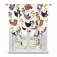 thumbnail image 1 of Farmhouse Rooster Tie Up Curtains for Windows, Balloon Window Shades, Country Watercolor Flowers Wood Grain Kitchen Window Treatments Roll Up Curtain for Basement/Nursery 52"x45", 1 of 8