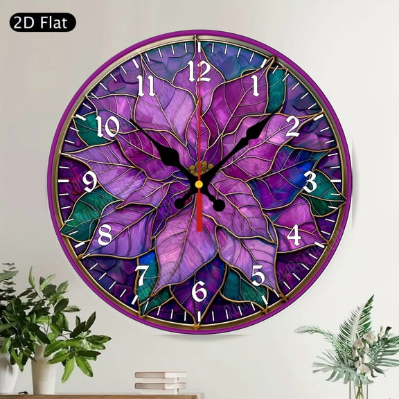 Farmhouse Rooster Welcome Round Wall Clock Silent Non-Ticking Decorative Country Rustic Kitchen Decor