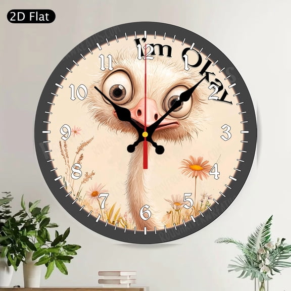 Farmhouse Rooster Welcome To Our Coop Round Wall Clock Silent Non Ticking Country Kitchen Decor
