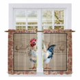 thumbnail image 1 of Farmhouse Roosters Tier Curtains 54 Inch Length, Vintage Farm Chicken Pink Leaves Cafe Short Curtains for Bathroom Over Sink, Small Kitchen Curtain Light Filtering Tiered Drapes 2 Panels 27.5"Wx54"L, 1 of 8