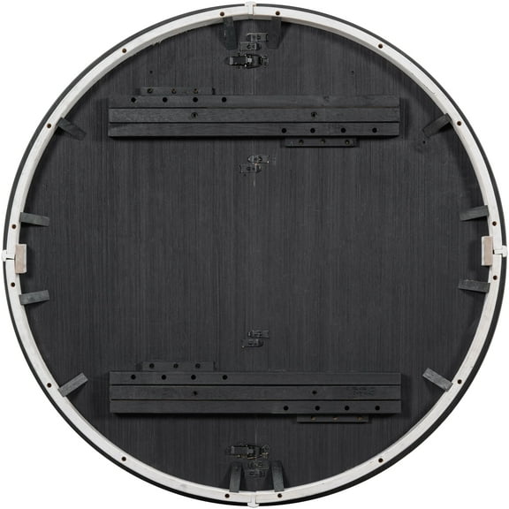 Farmhouse Round Extendable Dining Table with 16" Leaf Wood Kitchen Table (Oak Natural Wood   Antique White)