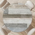 thumbnail image 1 of Farmhouse Round Fitted Table Cover with Elastic Waterproof Outdoor Indoor Tablecloth Washable Wipeable Table Cloth for Picnic Camping Party (Wood, Fits Table up to 45" - 52" Diameter), 1 of 6