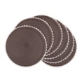 thumbnail image 1 of Farmhouse Round Placemats Set of 6 Woven Placemats for Dining Table Decor Indoor Outdoor Washable Table Mat Wipe Clean Coffee 15.7x15.7inch, 1 of 6