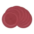 thumbnail image 1 of Farmhouse Round Placemats Set of 6 Woven Placemats for Dining Table Decor, Washable Kitchen Table Mat for Holiday Wine Red 15inch, 1 of 6