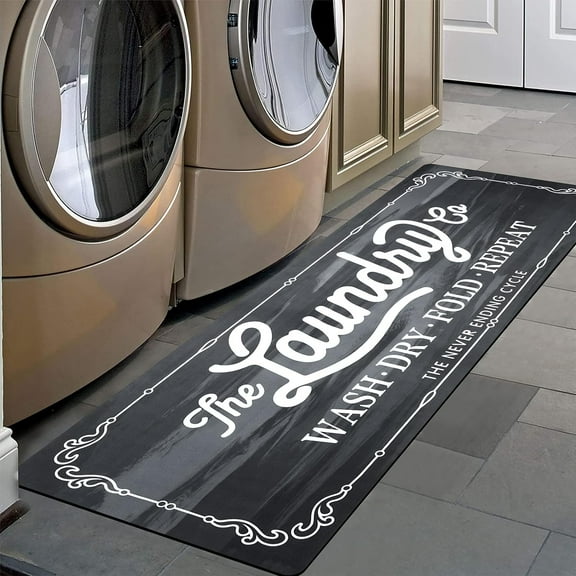 Farmhouse Rug Runner 20"X48" Non Slip Kitchen Rugs and Mats Laundry Room Decor Washable Rugs Carpet Runner for Kitchen Floor Bathroom Hallway Entryway Area Rugs
