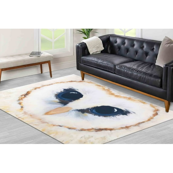 Farmhouse Rugs, Owl Lover Gift Rugs, Animal Rugs, Owl Painting Rug, Bathroom Rug, Living Room Rugs, Abstract Owl Rug, Front Door Rugs, 2'x3' - 60x90 cm