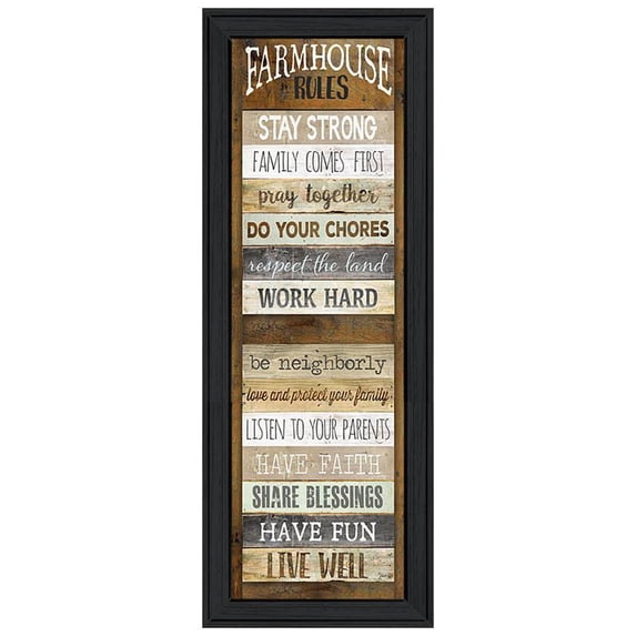 TrendyDecor4U Farmhouse Rules By Marla Rae Framed Print MA2280A-405
