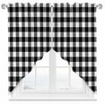 thumbnail image 1 of Farmhouse Rural Swag Valances for Windows 2 Pack Style White and Black Plaid Swag Kitchen Curtains 45 Inches Long Rod Pocket Short Window Treatment for Kitchen Bathroom 36"x45", 1 of 8