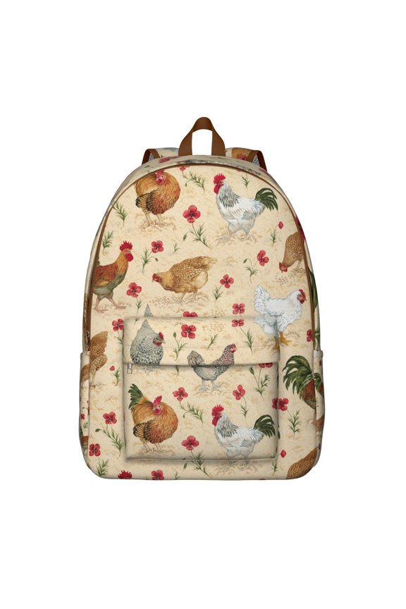 Farmhouse Rustic Chicken Coop School Backpack – Durable Oxford Material Travel Backpack with Large Capacity and Anti-theft Multifunctional Features for Students, Travelers, and Women