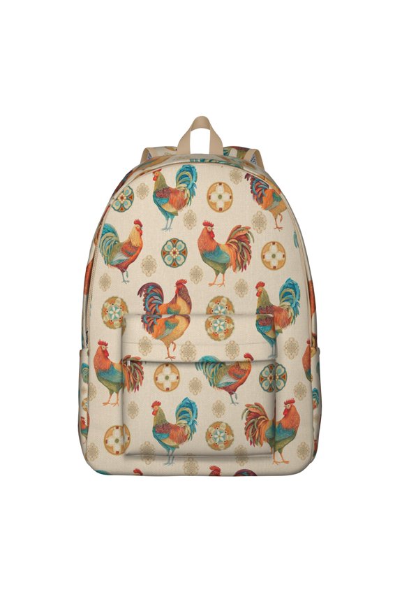 Farmhouse Rustic Chicken Pattern Travel Backpack – Lightweight Oxford Backpack with Comfortable Carrying and Anti-theft Features Suitable for School, Gym, and Short Trips