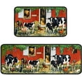 thumbnail image 1 of Farmhouse Rustic Cow Kitchen Rug 2 Pieces Set, Washable Non-Slip Kitchen Sink Rustic Decor Carpet, Home Water Absorb Microfiber Cushioned Kitchen Floor Standing Mats 17"x47"+17"x30", 1 of 6