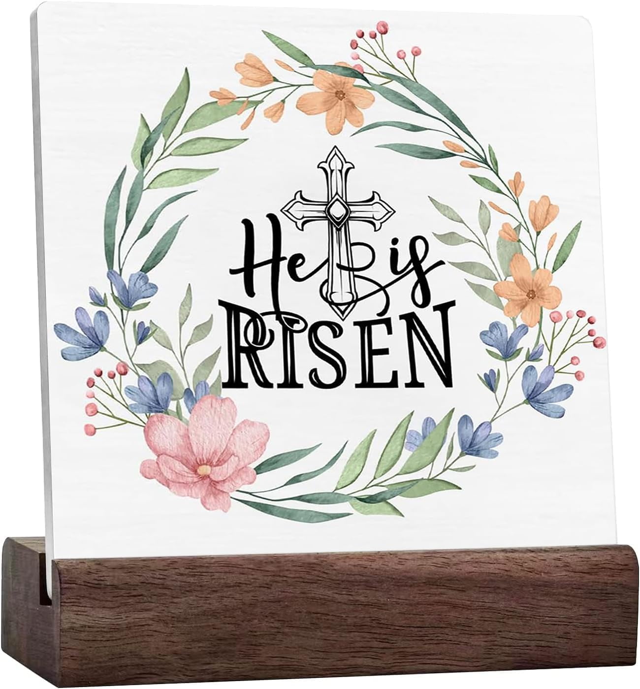 Farmhouse Rustic Easter Jesus Decorations He Is Risen Ceramic Table ...